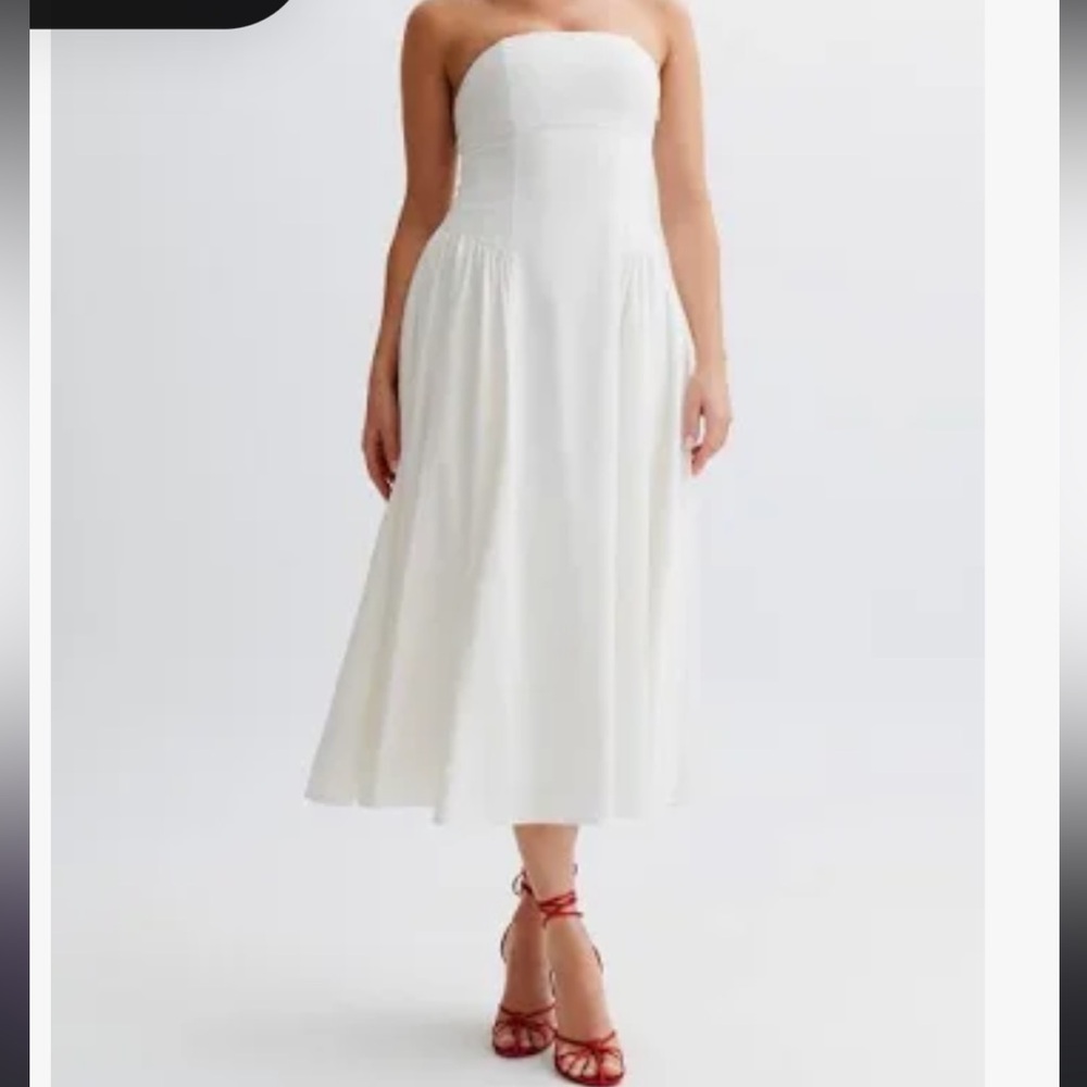 Meshki Carmele Cotton Gathered Midi-Dress, Size L